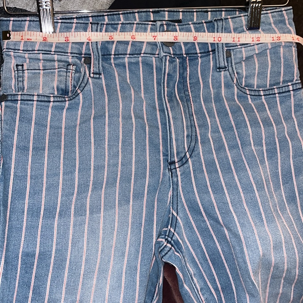 Kut From The Kloth Connie Striped Blue Denim Jeans High Rise Ankle Skinny sz2EUC - Picture 7 of 16